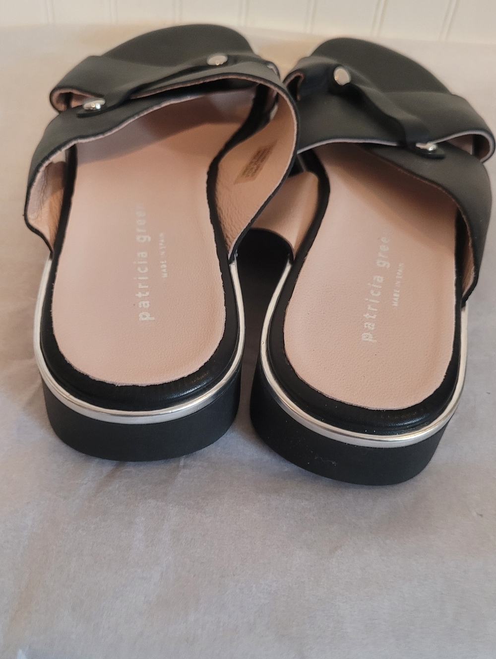 Patricia Green Catalina Sport Sandal Black Leather Slide Platform Size 40 Made I — image 7 of 8